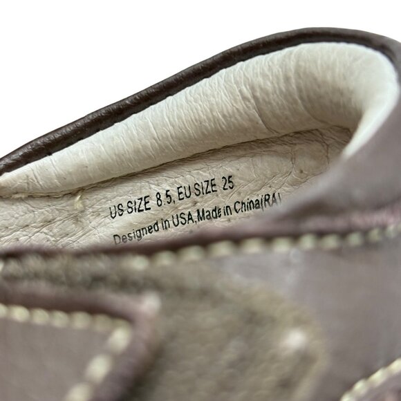 Pediped Brown Leather Kids Sandals Size 25/8.5 With Velcro Closure - Picture 7 of 7